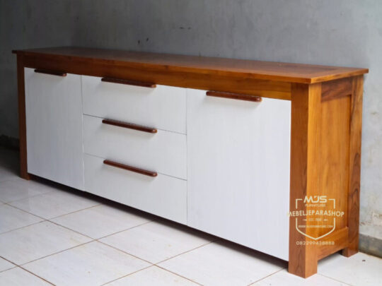 credenza jati minimalis modern