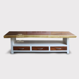 cabinet meja tv trembesi minimalis kayu solid tebal