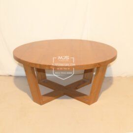 coffee table jati bundar minimalis modern
