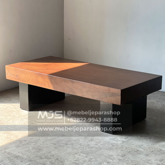 coffee table meja kayu pendek tebal solid